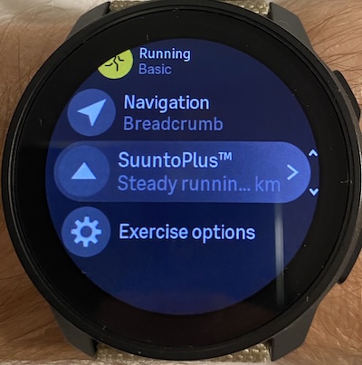 Choosing guide from Suunto Plus menu