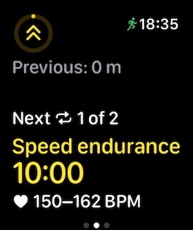Good Coach App custom workout on watch