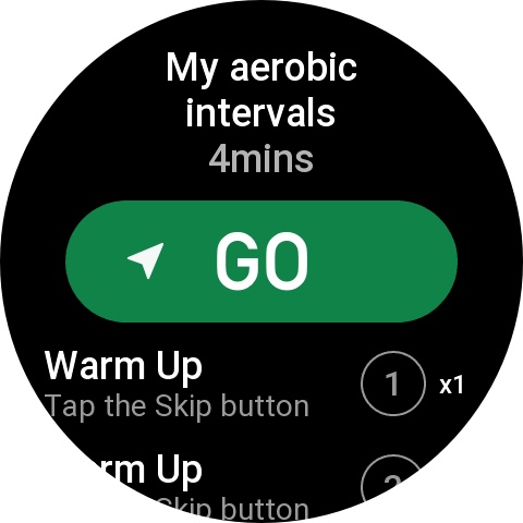 Exported workout on an Amazfit watch