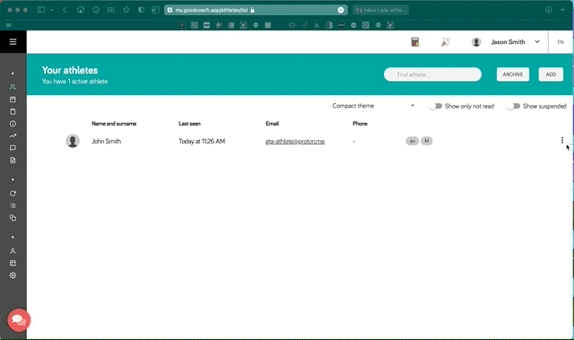Eliminar un deportista activo