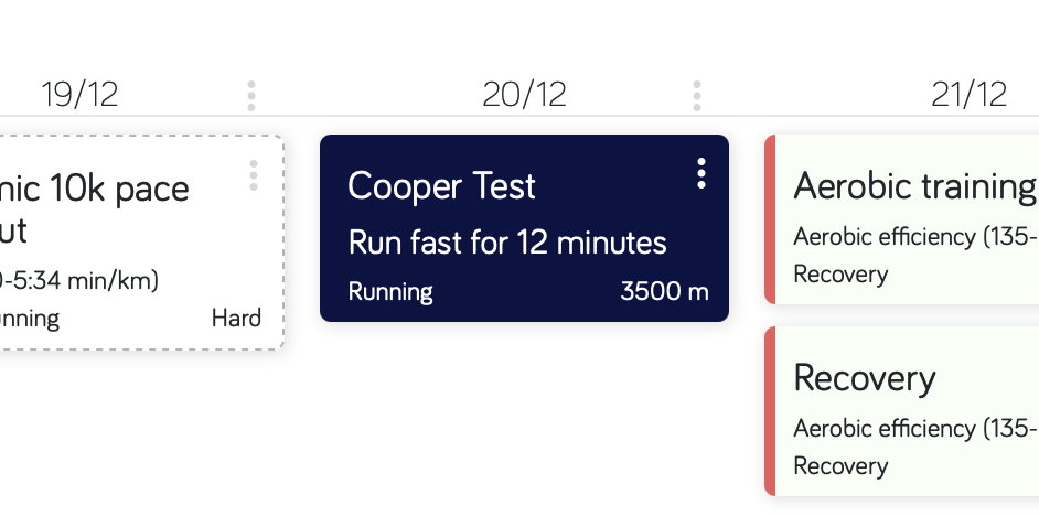 Elemento de evaluación completada en el calendario