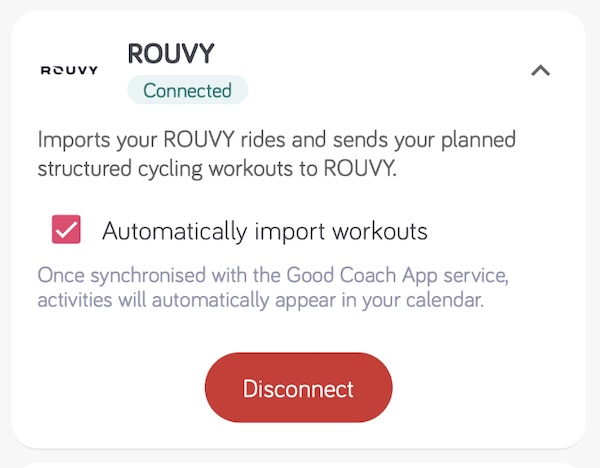 Tarjeta de ROUVY en la página de Integraciones