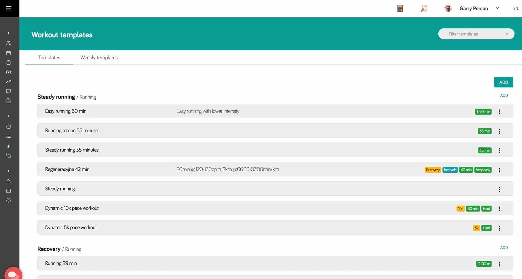 Añadir una plantilla