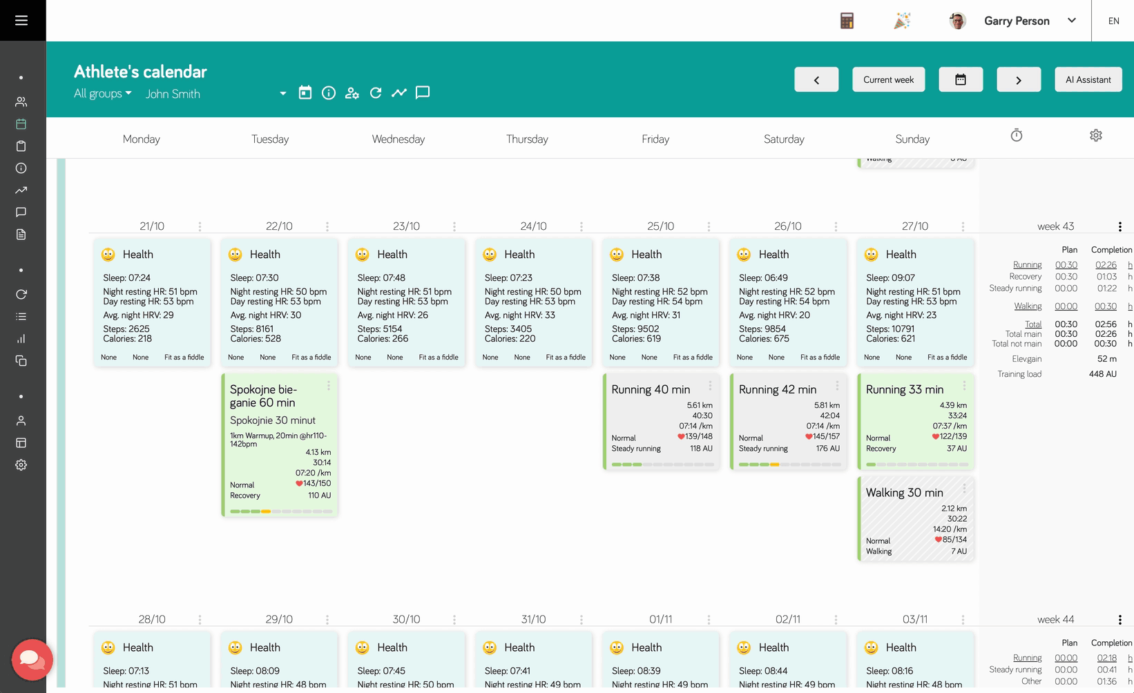 Análisis de rutina cumplida