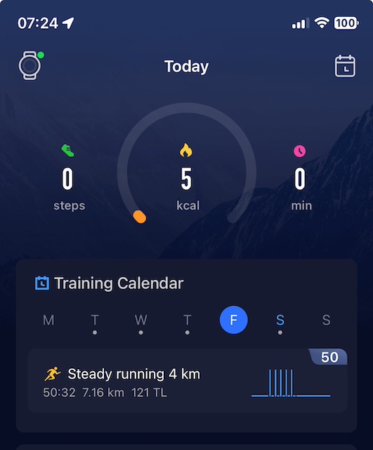 Coros calendar view