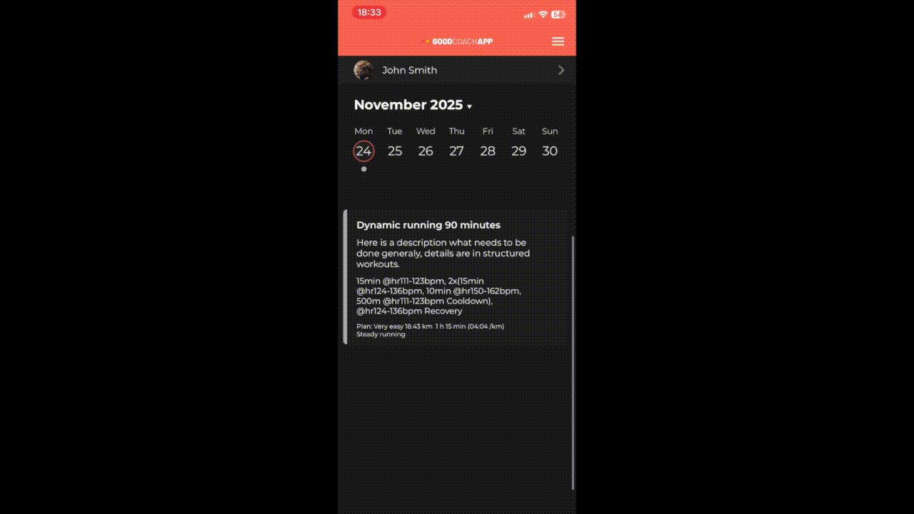 Eksport treningu do zegarka